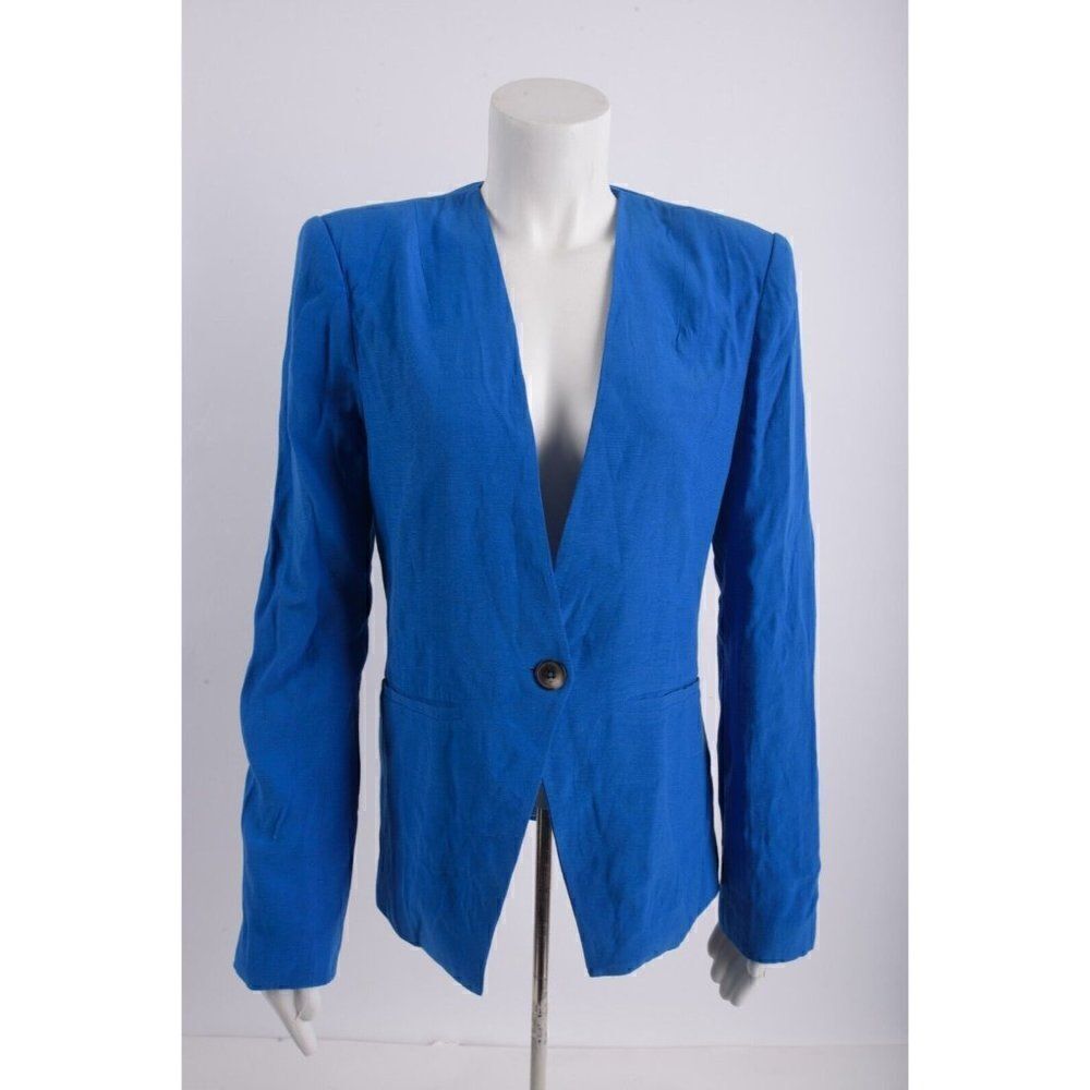 L'Agence Womans Suit Coat Blazer Size 2 XS Royal Blue One Button NWT